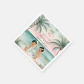 Tropical Beach Baby Geslacht Onthullen Blush Sage Servet (Hoek)