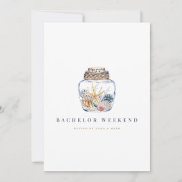 Tropical Beach Bachelor Weekend Invitation Kaart