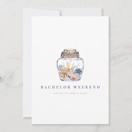 Tropical Beach Bachelor Weekend Invitation Kaart (Voorkant)