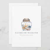 Tropical Beach Bachelor Weekend Invitation Kaart (Voorkant / Achterkant)