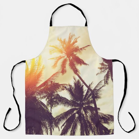 Tropical beach background with palm trees silhouet schort (Voorkant)