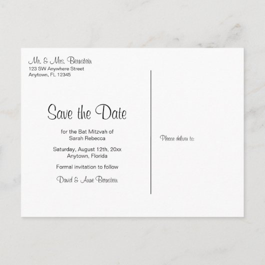 Tropical Beach Bat Mitswa Bewaar de datum Aankondigingskaart (Achterkant)