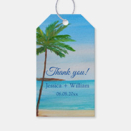 Tropical Beach Bestemming Bruiloft Dank u Cadeaulabel