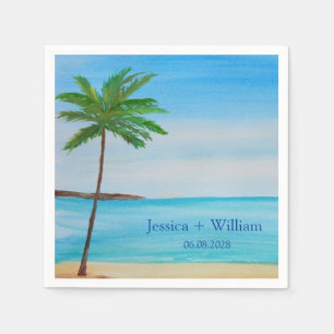 Tropical Beach Bestemming Bruiloft Dank u Servet