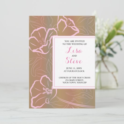 Tropical Beach Bestemming Bruiloft uitnodiging (Staand voorkant)