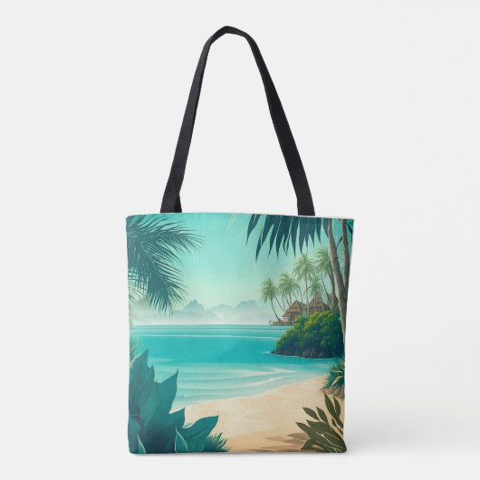 Tropical Beach Bestemming Passen getrouwd Huwelijk Tote Bag (Achterkant)