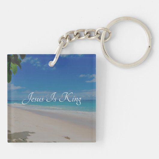 Tropical Beach Bijbel vers Psalm 119:105 Sleutelhanger (Achterkant)