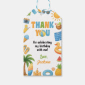 Tropical Beach Birthday Summer Party Thank You Cadeaulabel (Voorkant)