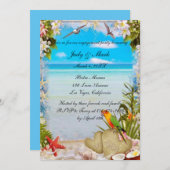 Tropical Beach Bloemen Bruiloft Verlovingsfeest Kaart (Voorkant / Achterkant)