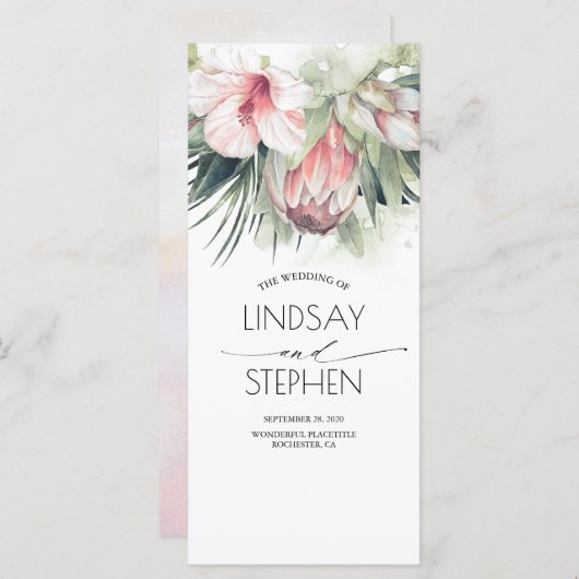 Tropical Beach Bloemen Trouwprogramma's Programmakaart (Voorkant / Achterkant)