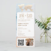 Tropical Beach Boarding Pass-ticketbestemming Kaart (Staand voorkant)