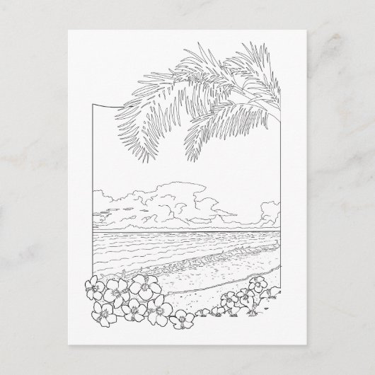 Tropical Beach Briefkaart voor volwassen kleuren (Voorkant)