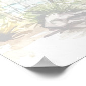 Tropical Beach Bruiloft 10 Tafels Zitkaarten Poster (Hoek)