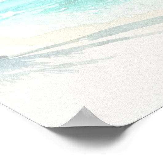 Tropical Beach Bruiloft 10 Tafels Zitkaarten Poster (Hoek)