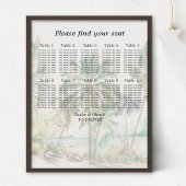 Tropical Beach Bruiloft 10 Tafels Zitkaarten Poster