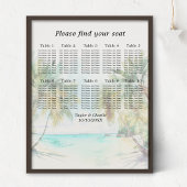 Tropical Beach Bruiloft 10 Tafels Zitkaarten Poster