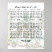 Tropical Beach Bruiloft 15 Tafels Zitkaart Poster (Voorkant)