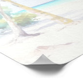 Tropical Beach Bruiloft 15 Tafels Zitkaart Poster (Hoek)