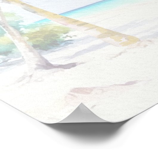Tropical Beach Bruiloft 15 Tafels Zitkaart Poster (Hoek)