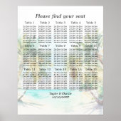 Tropical Beach Bruiloft 15 Tafels Zitkaart Poster (Voorkant)