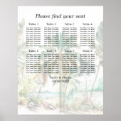 Tropical Beach Bruiloft 8 Tafels Zitkaarten Poster (Voorkant)