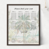 Tropical Beach Bruiloft 8 Tafels Zitkaarten Poster