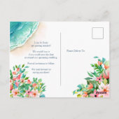 Tropical Beach Bruiloft Aquarel Save the Date Briefkaart (Achterkant)