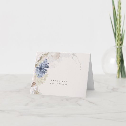 Tropical Beach Bruiloft Dank u kaart (Voorkant)