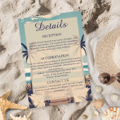 Tropical Beach Bruiloft Details Behuizing Kaart