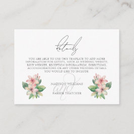 Tropical Beach bruiloft details Informatiekaartje