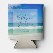 Tropical Beach bruiloft gepersonaliseerde oceaan Blikjeskoeler (Voorkant)