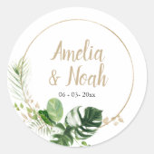 Tropical Beach bruiloft gunst Sticker (Voorkant)