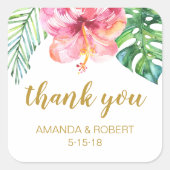 Tropical Beach bruiloft gunst Sticker (Voorkant)