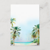 Tropical Beach Bruiloft Huwelijksreis Fonds Informatiekaartje (Achterkant)
