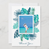 Tropical Beach Bruiloft Pas getrouwd Foto Bedankkaart (Voorkant)