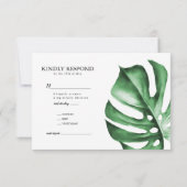 Tropical Beach Bruiloft RSVP Behuizing Invoegen Kaartje (Achterkant)