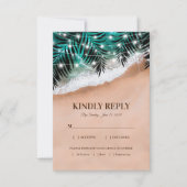 Tropical Beach Bruiloft RSVP Entree Keuzes (Voorkant)