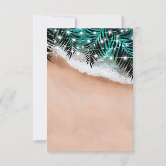 Tropical Beach Bruiloft RSVP Entree Keuzes (Achterkant)