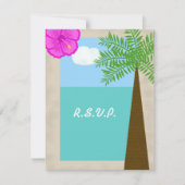 Tropical Beach bruiloft RSVP uitnodiging (Voorkant)