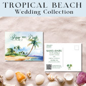 Tropical Beach Bruiloft Save The Date Briefkaart