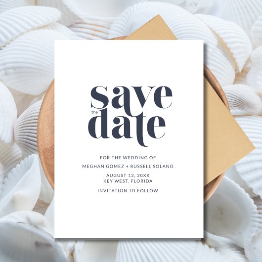 Tropical Beach Bruiloft Save the Date Cards Aankondiging