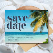 Tropical Beach Bruiloft Save the Date Cards Aankondiging