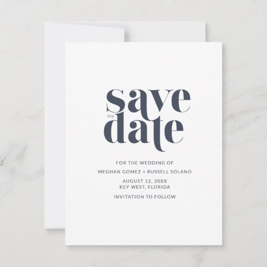 Tropical Beach Bruiloft Save the Date Cards Aankondiging (Achterkant)