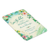 Tropical Beach Bruiloft SAVE THE DATE Floral Magneet (Rechterzijde)