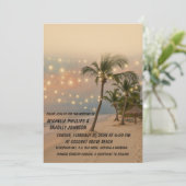 Tropical Beach bruiloft uitnodiging | Elegante zon (Staand voorkant)