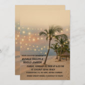 Tropical Beach bruiloft uitnodiging | Elegante zon (Voorkant / Achterkant)