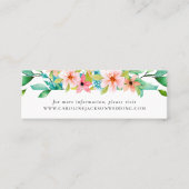 Tropical Beach Bruiloft Website Kaart Mini Visitekaartje (Voorkant)