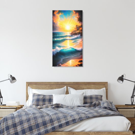Tropical Beach Canvas Wall Art (Insitu (Slaapkamer))