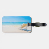 Tropical Beach Chair Zand Hawaiian Flower Bagagelabel (Achterkant horizontaal)