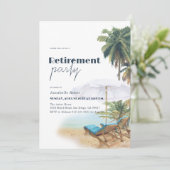 Tropical Beach Chairs Pensioenfeest Kaart (Staand voorkant)